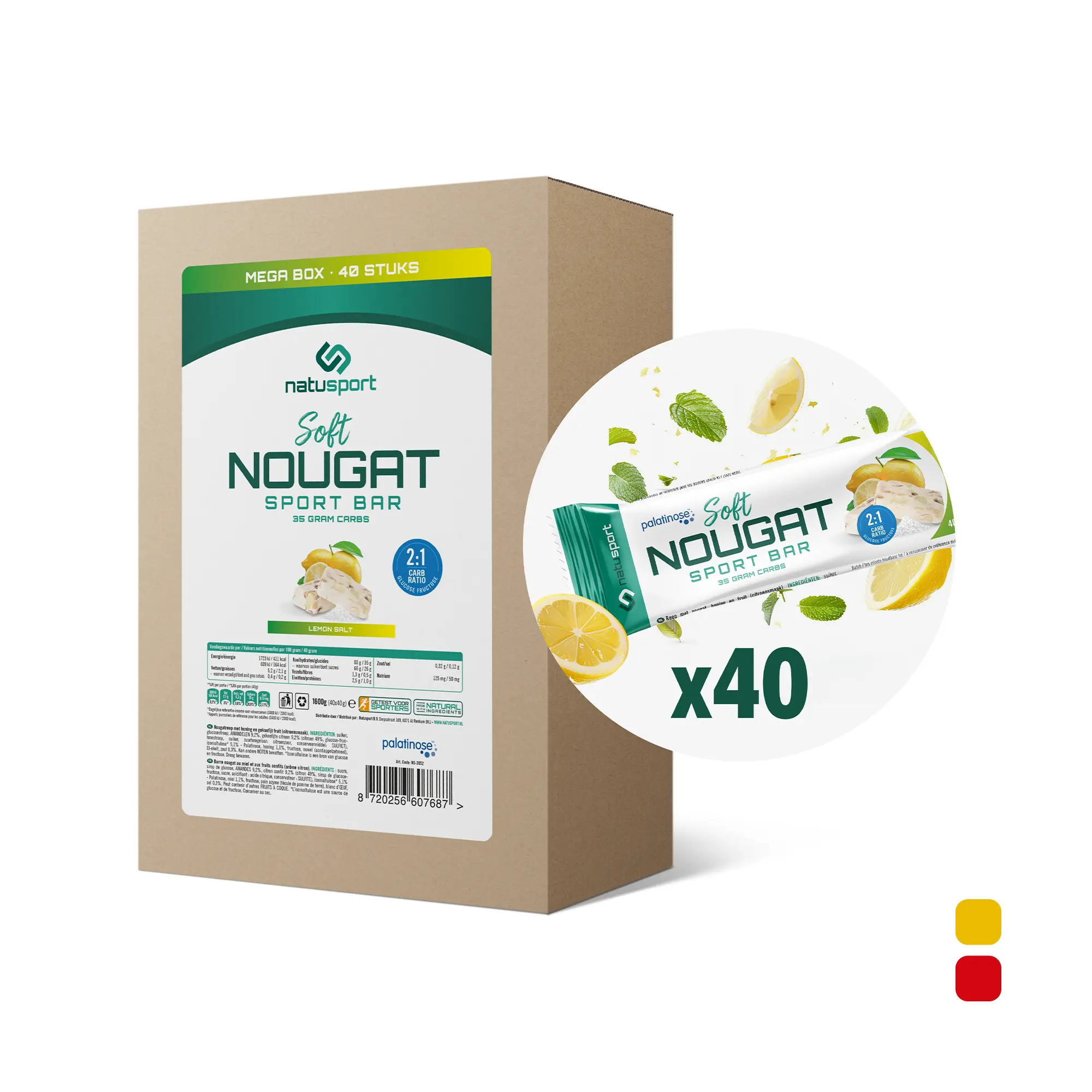 Nougat Energie Reep - 40 stuks