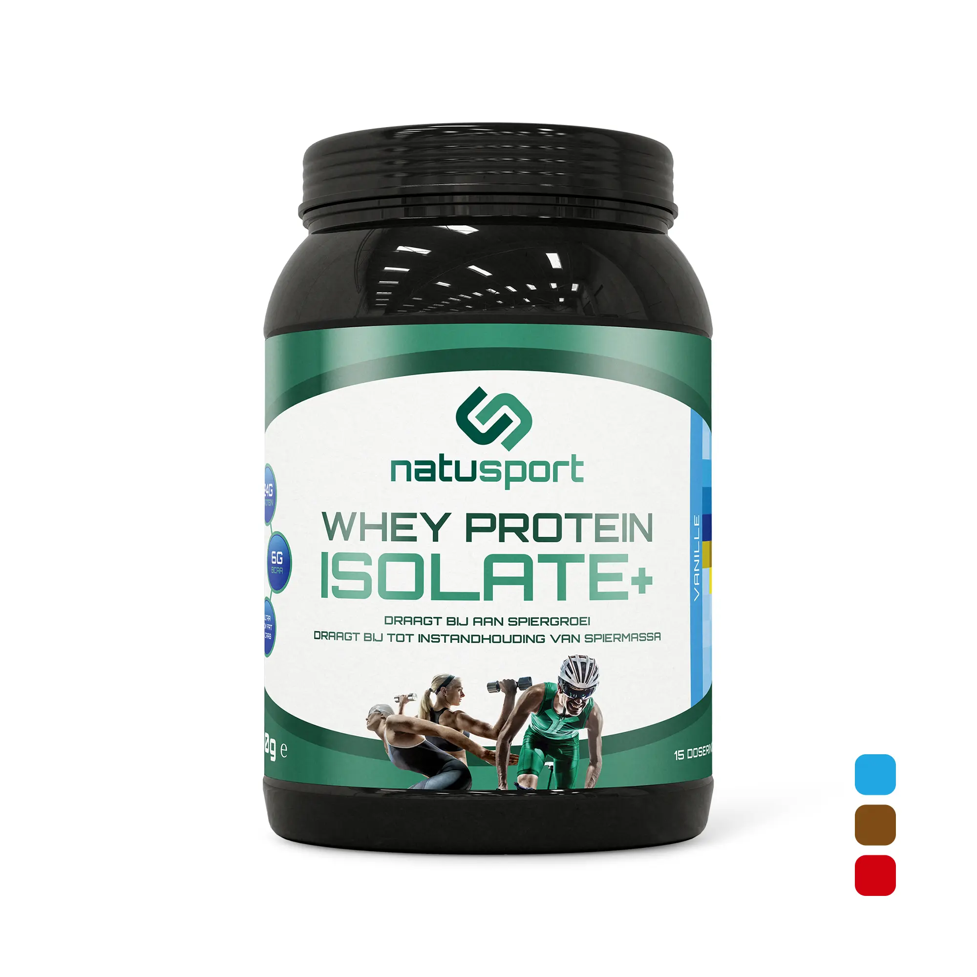 Verschillende smaken Natusport Whey Protein Isolate+