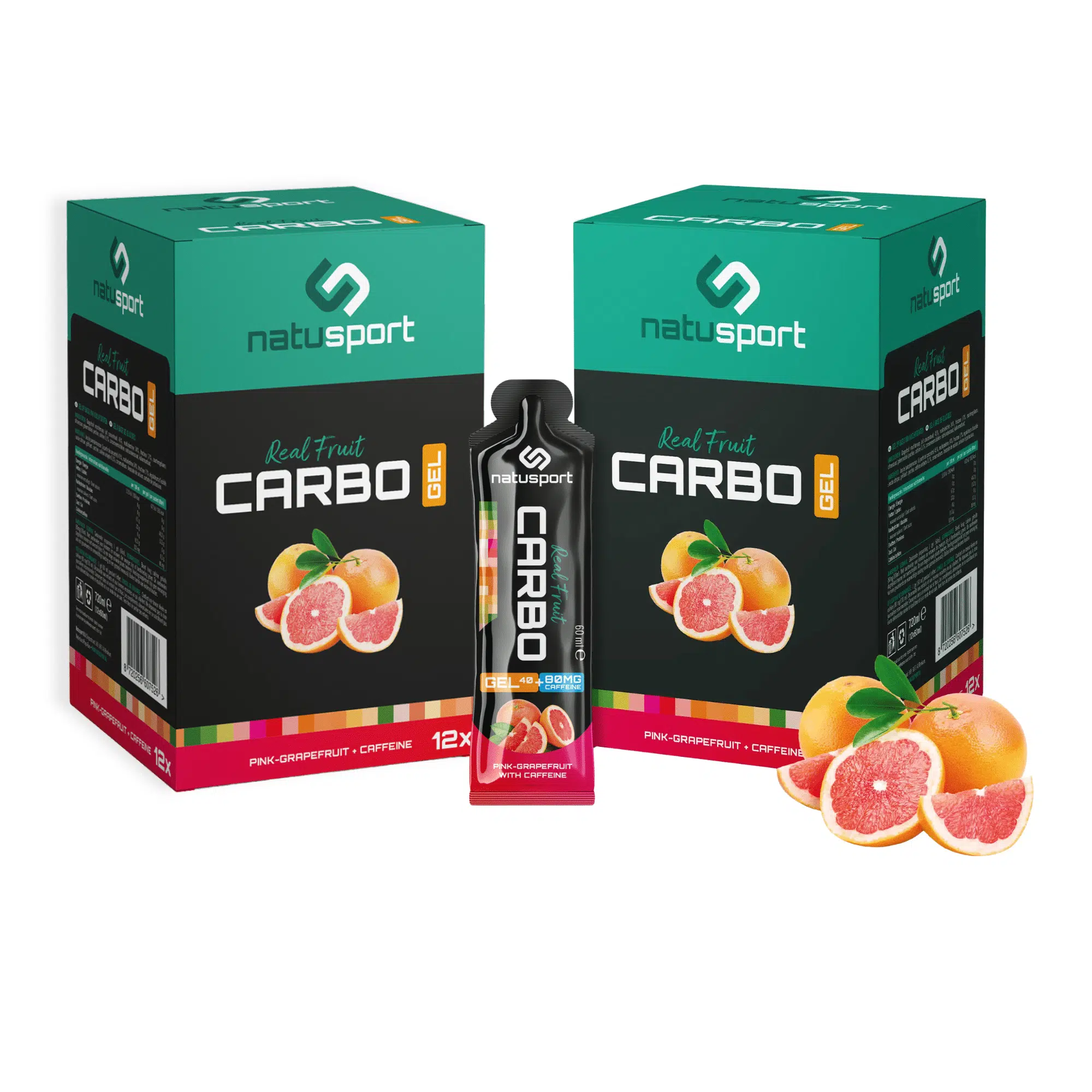Energie Carbo Fruitgel - Pink Grapefruit & Caffeine - THT Verstreken – 2x12 stuks